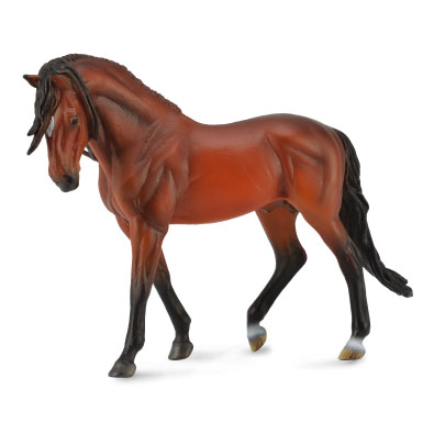 Andalusian Stallion Bright Bay - Deluxe 1:12 Scale - horses-deluxe-1-12-scale