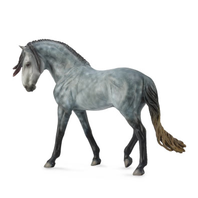 Andalusian Stallion Dark Dapple Grey - Deluxe 1:12 Scale - horses-deluxe-1-12-scale