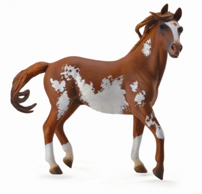 Semental Mustang Castaño Overo, Deluxe 1:12 - horses-deluxe-1-12-scale
