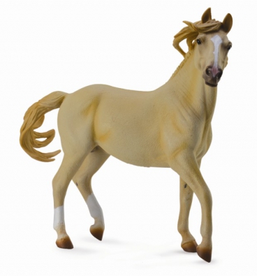 1:12 Mustang Stallion  – Light Palomino - horses-deluxe-1-12-scale