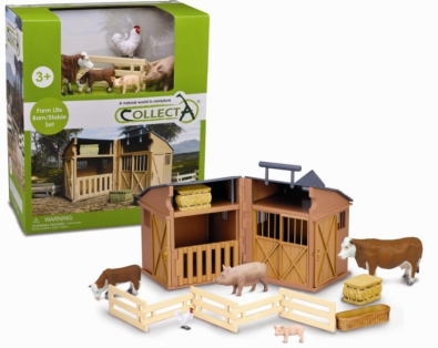 Barn Playset with 5pcs farm Animals & accessories - box-sets
