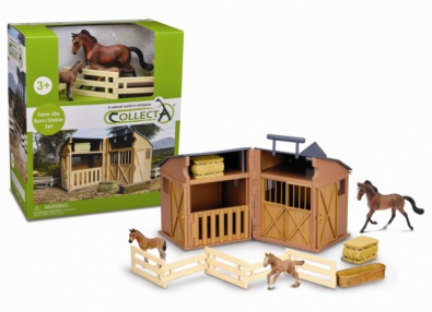 马棚连3只马和配件 - box-sets