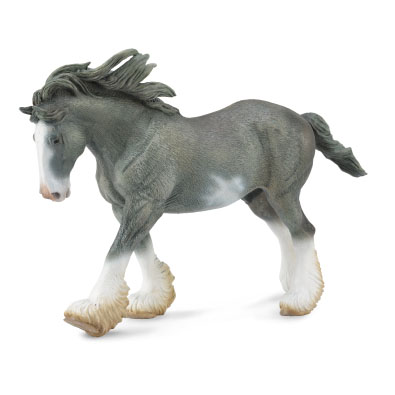 Semental Clydesdale Ruano Negro y Blanco - horses-1-20-scale