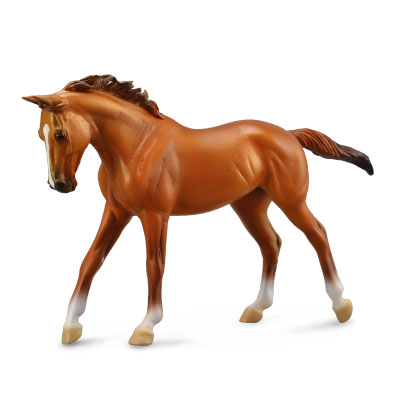 1:12 纯血马 - 栗色 - horses-deluxe-1-12-scale