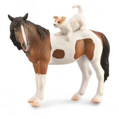 Yegua Scewbald con Terrier - horses-1-20-scale