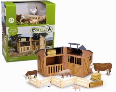 Barn Playset with 5pcs farm Animals & accessories