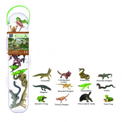 Box de Mini reptiles y Anfibios CollectA