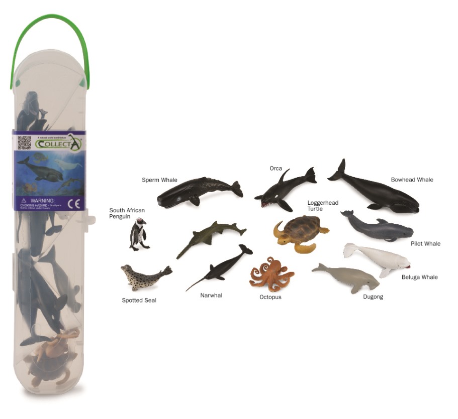 CollectA Box of Mini Sea Animals-2 - Collecta Figures: Animal Toys,  Dinosaurs, Farm, Wild, Sea, Insect, Horses, Prehistoric, Woodlands, Dogs,  Cats, Animal Replica